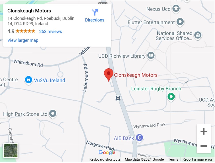 Clonskeagh Motors Map